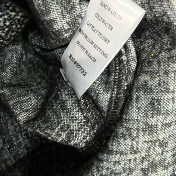 Lior Peplum Jacket Womens Black White Cassie Rainbow Tweed 3/4 Sleeve Size L NWT - Picture 5 of 16